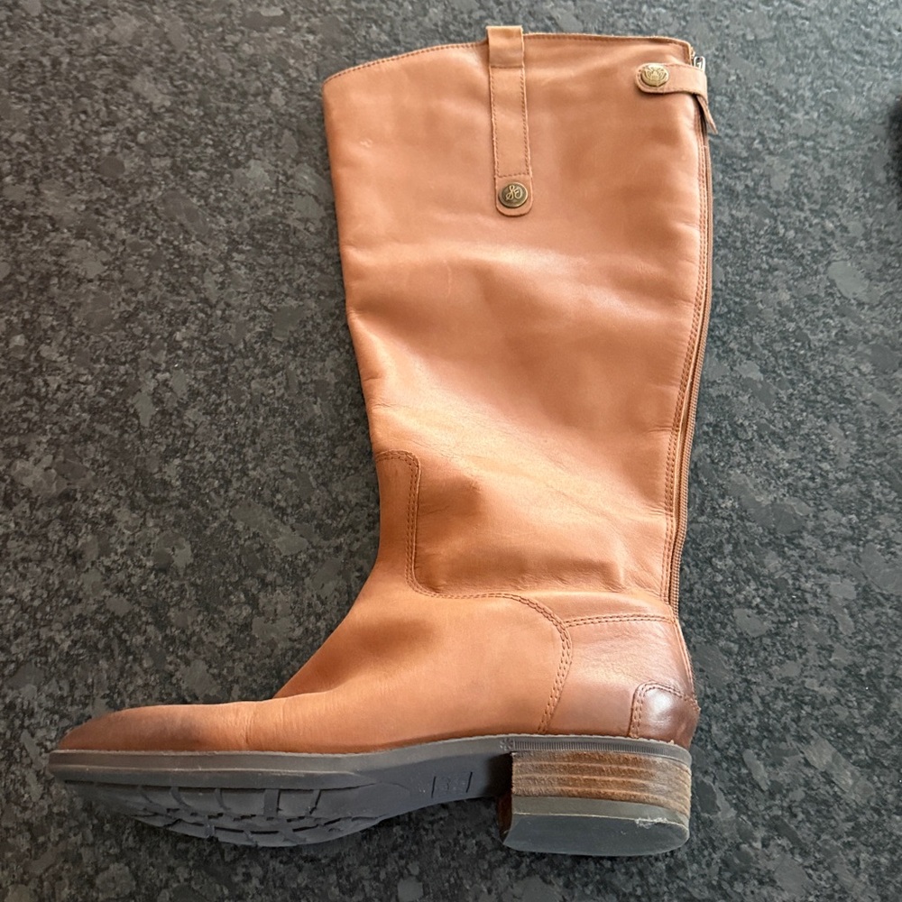 Sam Edelman - Wide Calf Leather Riding Boots - Whiskey Leather 8WC